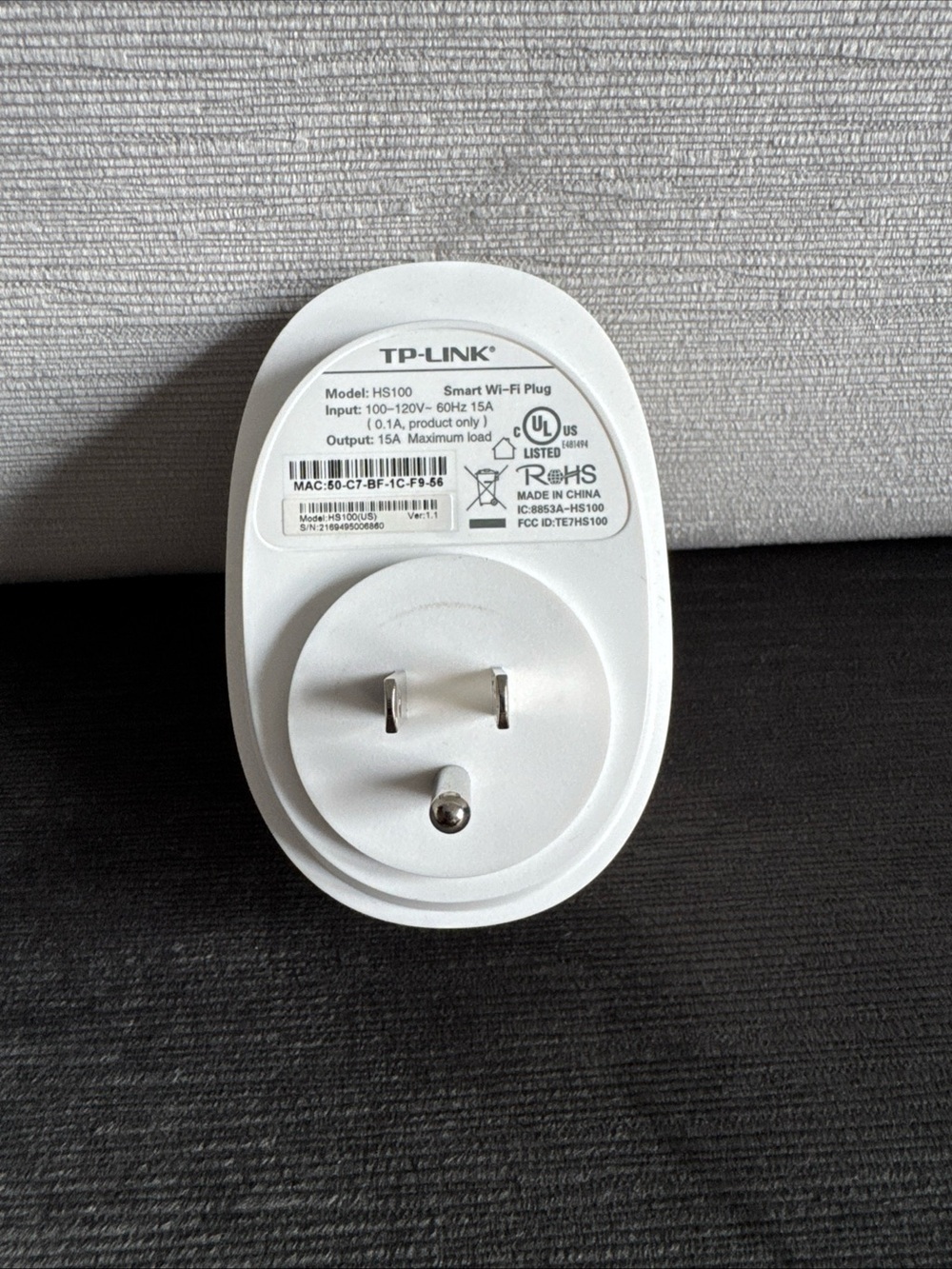 TP-Link Smart Wi-Fi Plug HS100 in White